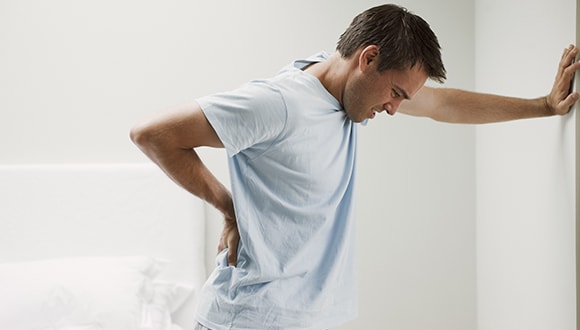 A man with back pain