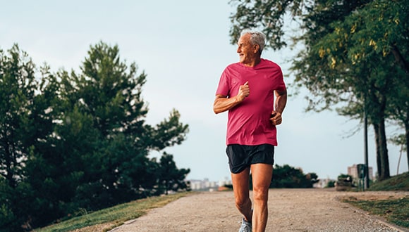 Man going for a run to stay fit