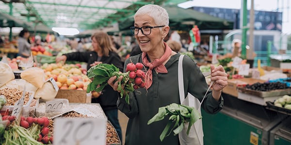 Lady shopping for food to help with her blood pressure