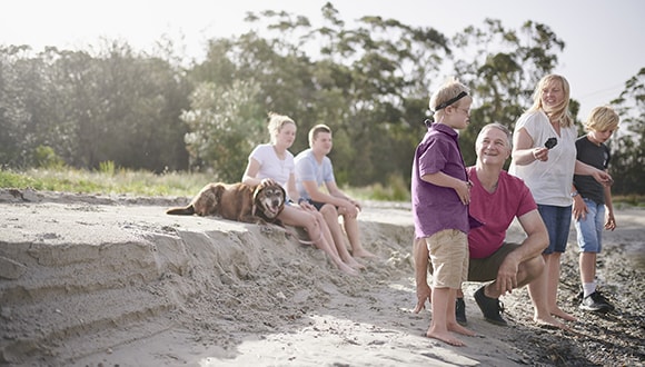 Family at the beach