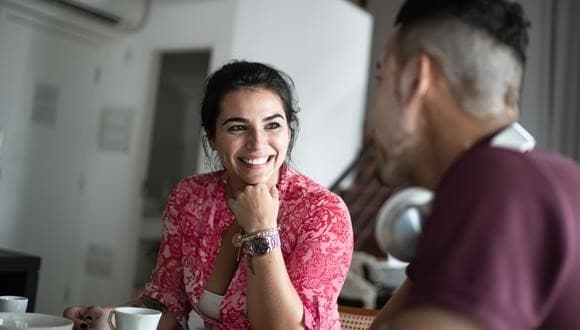 Couple talking and planning for pregnancy