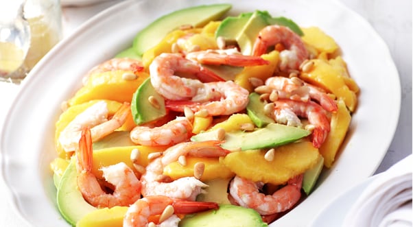 Prawn, avocado and mango salad