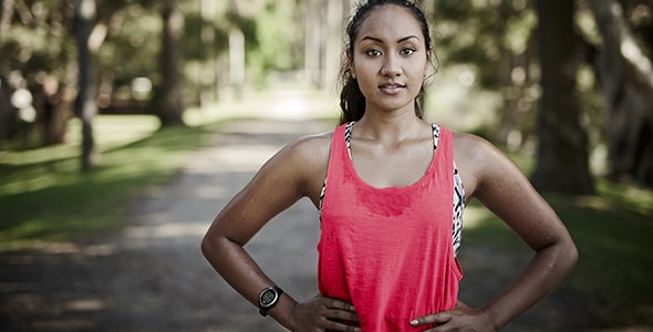 Woman exercising at high intensity