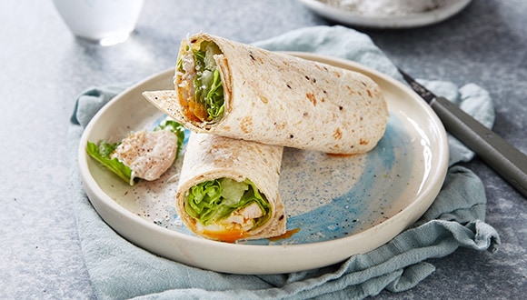 Chicken caesar salad wrap